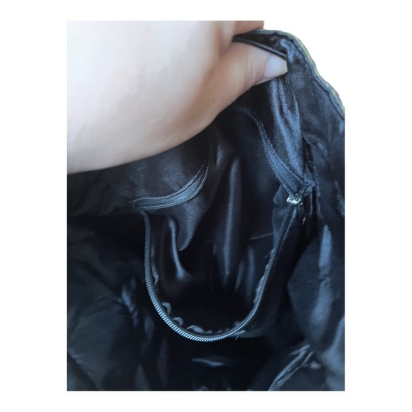 Red Blossom Chartreuse Green Silk Jacquard and Black Old Shanghai Shoulder Bag - Picture 9 of 13